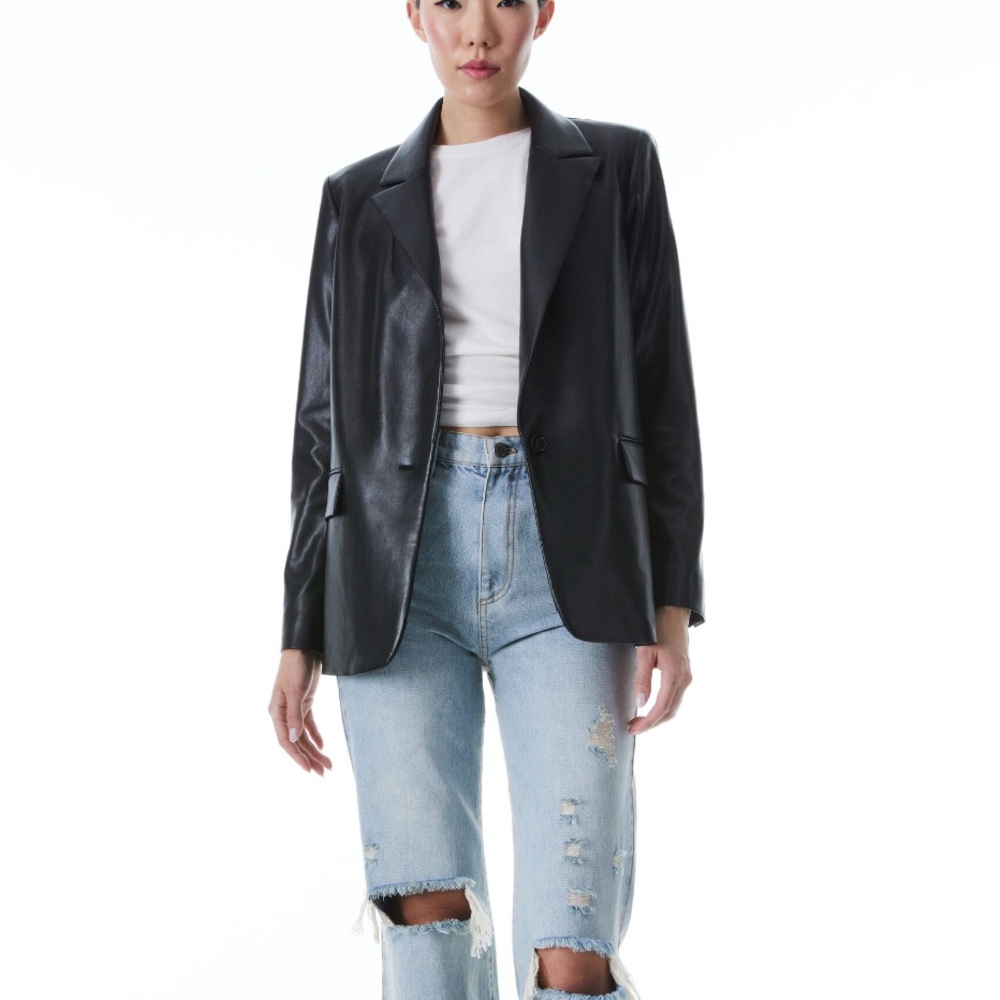Alice and Olivia vegan leather blazer